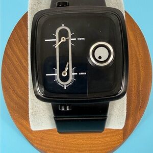 TACS Black Modern Dual-Time Watch